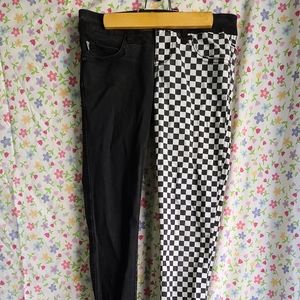 Royal Bones Punk, Black and White, Checkered Pants Size 3